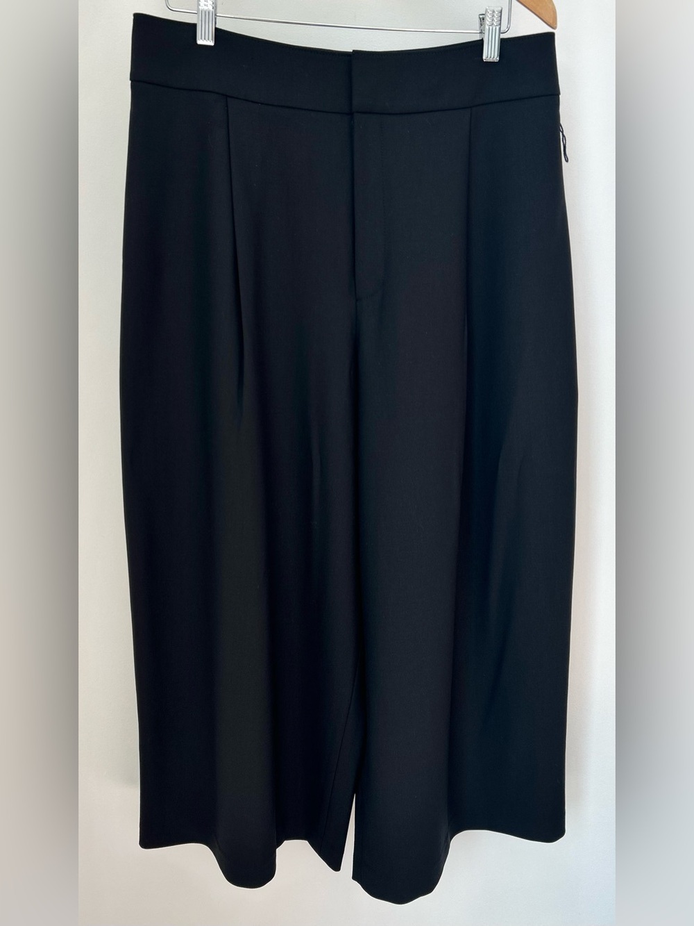 Club Monaco Black Wool Blend Wide Leg Culotte Pants High Rise Women’s Size 12 - Picture 2 of 6